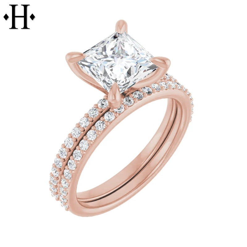 1.00ctr-3.00ctr Princess Cut Lab Grown Diamond Ring