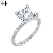 0.75ctr-3.00ctr Princess Cut Lab Grown Diamond Ring