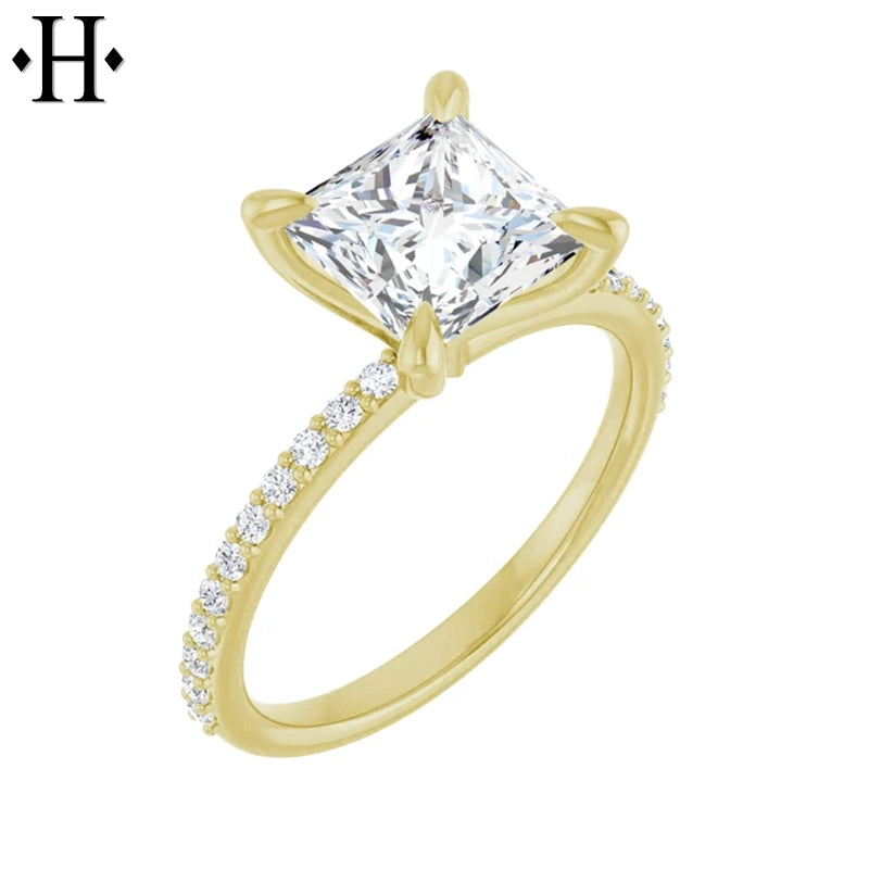 1.00ctr-3.00ctr Princess Cut Lab Grown Diamond Ring