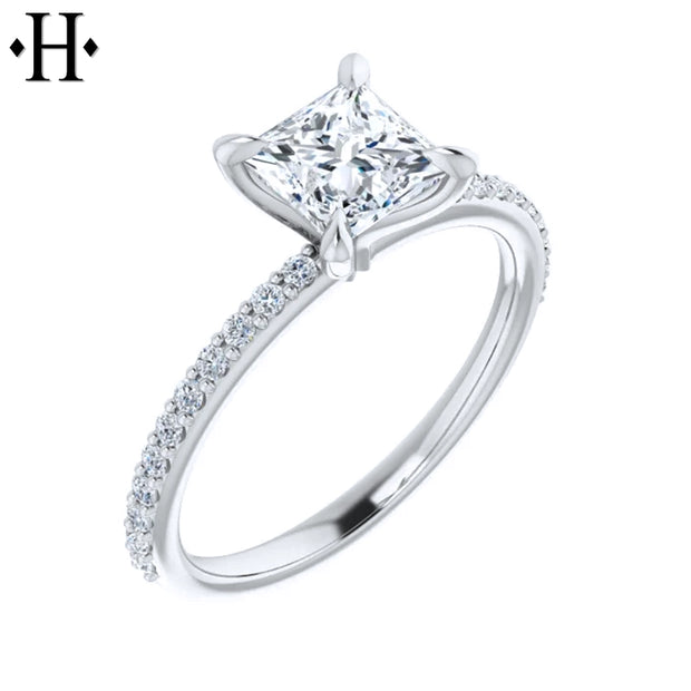 1.20ctw Princess Cut Lab Grown Diamond Ring