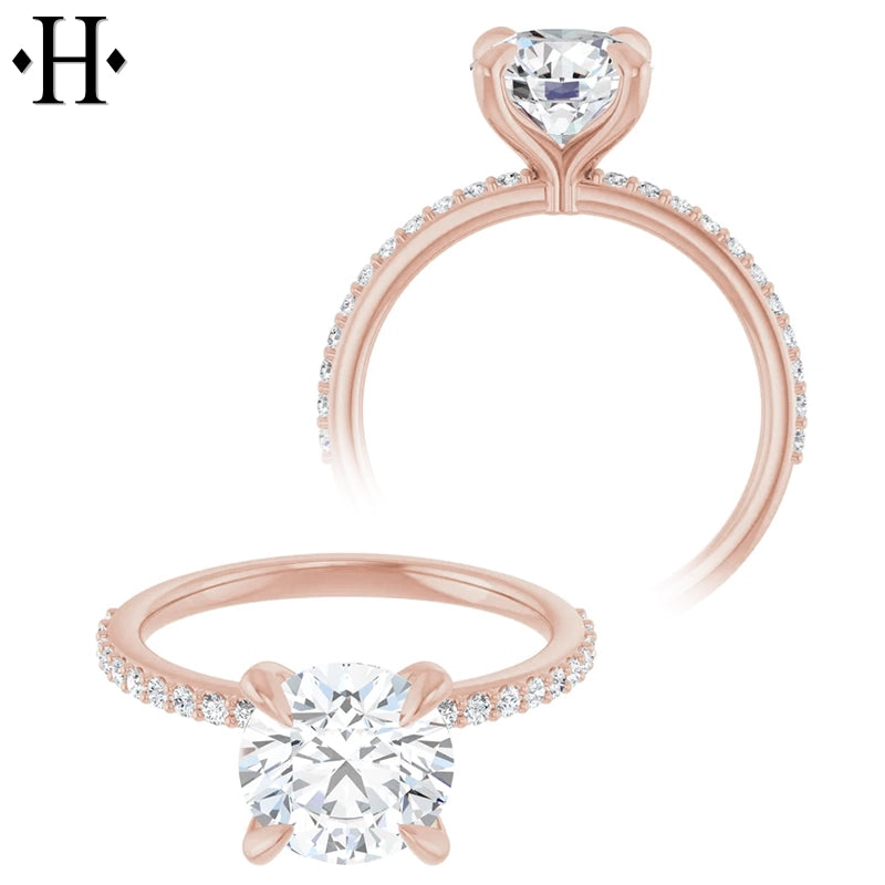 1.00ctr-3.00ctr Round Cut Lab Grown Diamond Ring Tailor Made