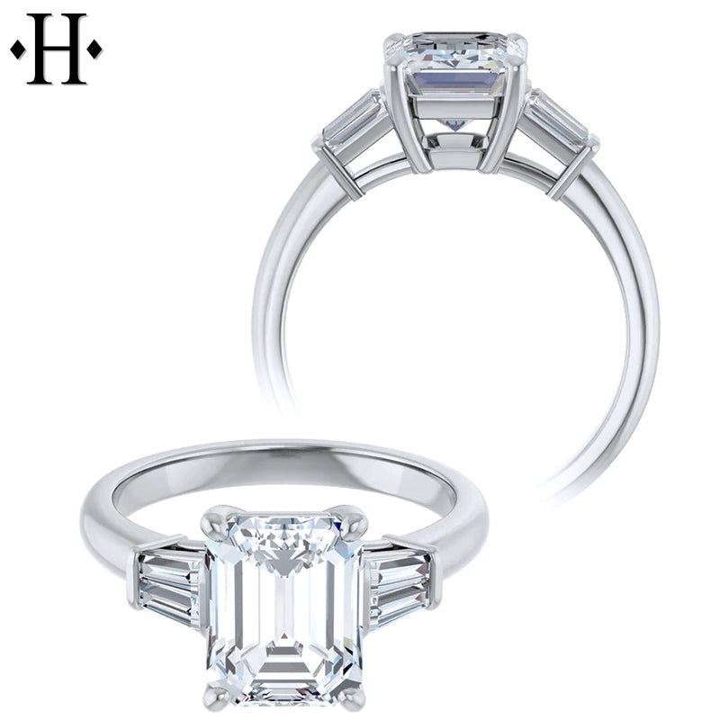 1.50ctr-3.00ctr Emerald Cut Lab Grown Diamond Ring Tailor Made