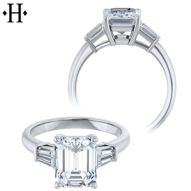 3.35ctw Emerald Cut Lab Grown Diamond Ring