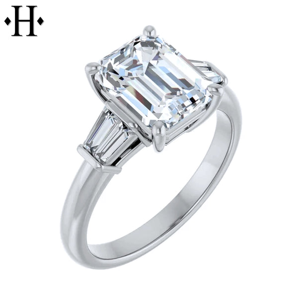 3.35ctw Emerald Cut Lab Grown Diamond Ring