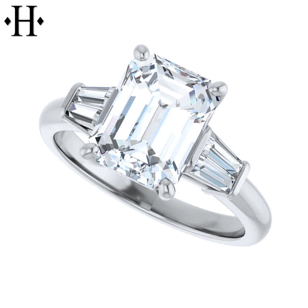 3.35ctw Emerald Cut Lab Grown Diamond Ring