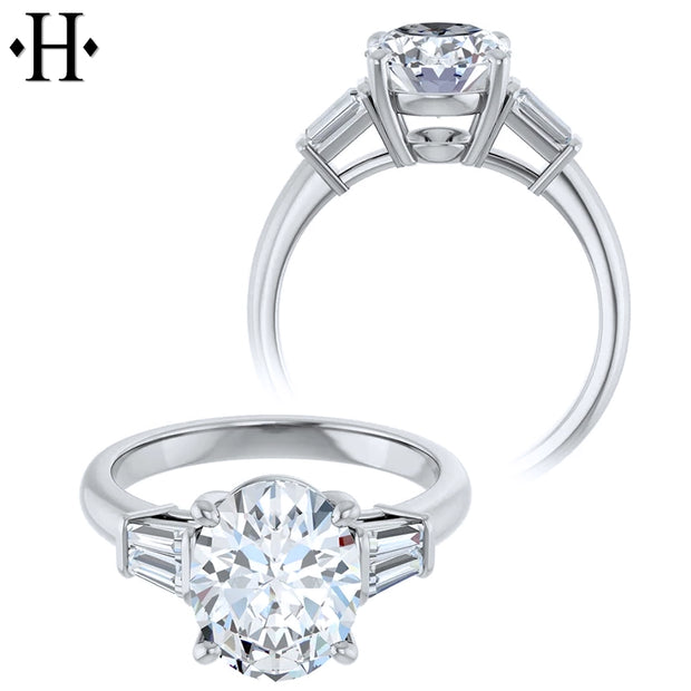 1.50ctr-3.00ctr Oval Cut Diamond Customizable Ring