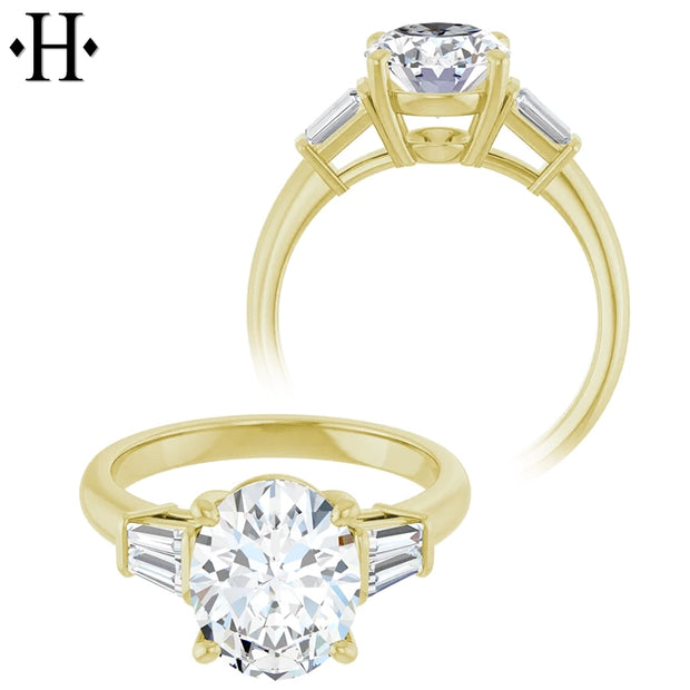 1.50ctr-3.00ctr Oval Cut Diamond Customizable Ring