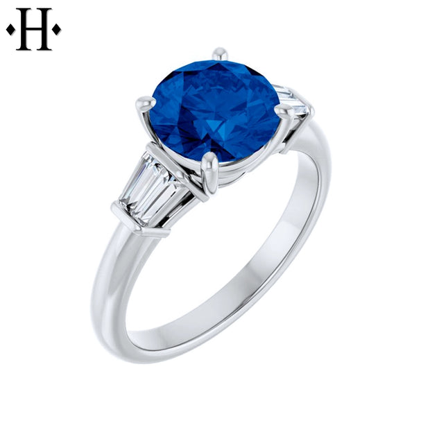 Lab Grown Sapphire & Diamond Ring