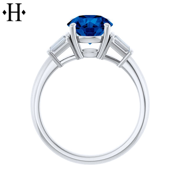Lab Grown Sapphire & Diamond Ring