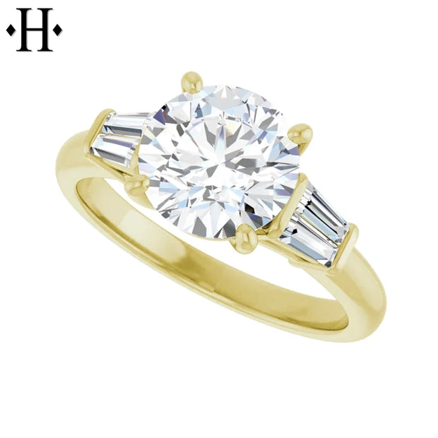 1.50ctr-3.00ctr Round Cut Diamond Customizable Ring