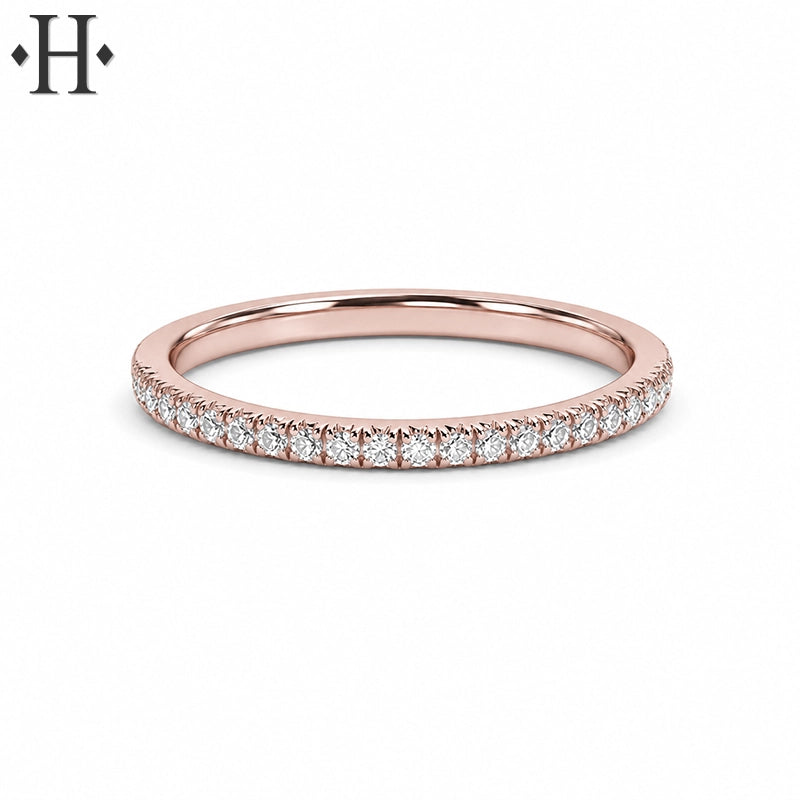 0.10ctw Natural Diamond French Cut Pavé Ring 1.5mm