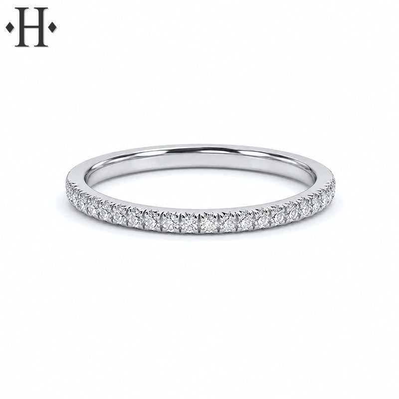 0.10ctw Natural Diamond French Cut Pavé Ring 1.5mm