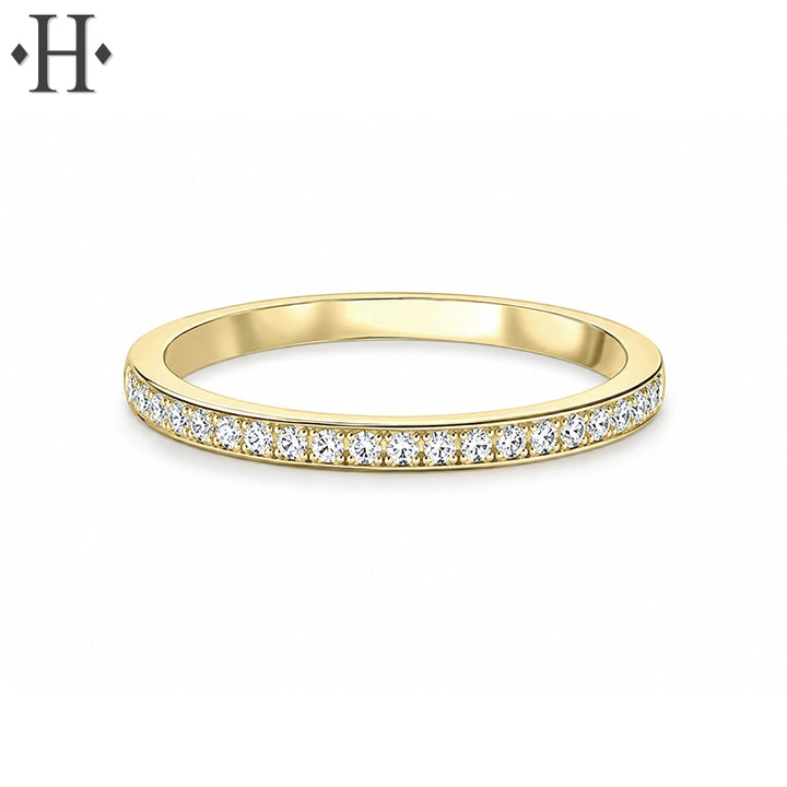 0.10ctw Natural Diamond Channel Pavé Ring 1.9mm