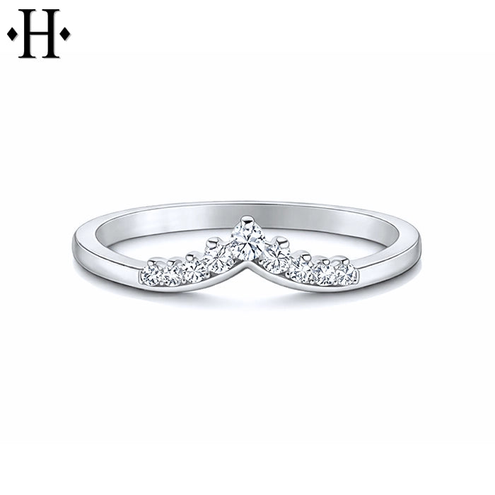 0.15ctw Natural Diamond Curved Ring 1.5mm