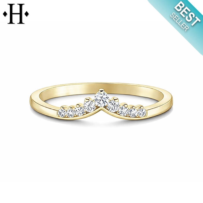 0.15ctw Natural Diamond Curved Ring 1.5mm