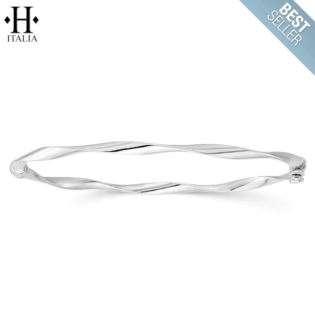 Sterling Silver Italian Signature Stackable Bangle