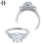 1.00ctr-3.00ctr Round Cut Diamond Customizable Ring