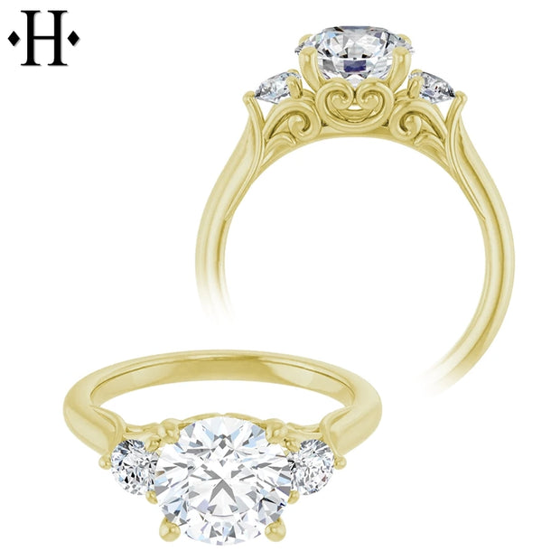 1.00ctr-3.00ctr Round Cut Diamond Ring