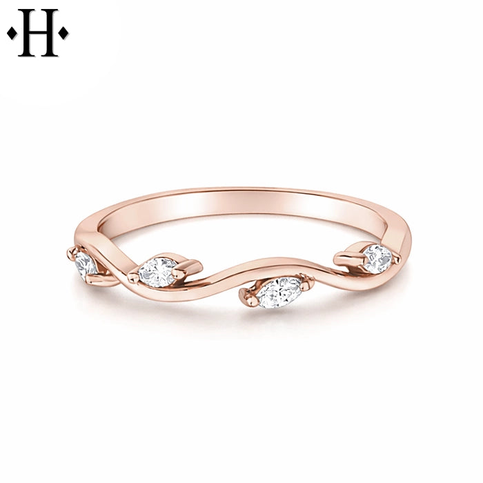 0.14ctw Natural Diamond Marquise Ring 1.8mm