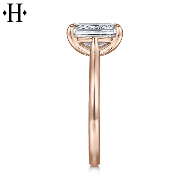 1.00ctr-3.00ctr Emerald Cut Lab Grown Diamond Ring