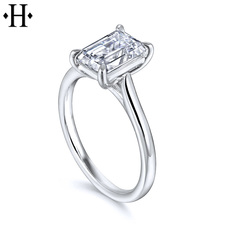 1.00ctr-3.00ctr Emerald Cut Lab Grown Diamond Ring