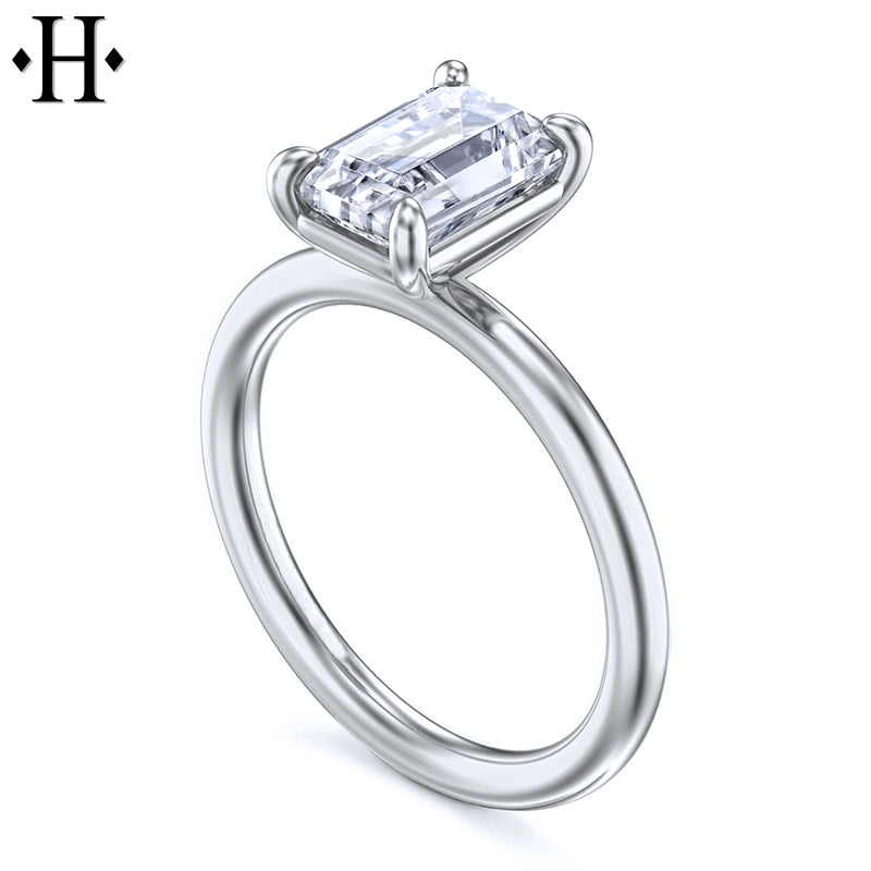 1.00ctr-2.00ctr Emerald Cut Lab Grown Diamond Ring Tailor Made