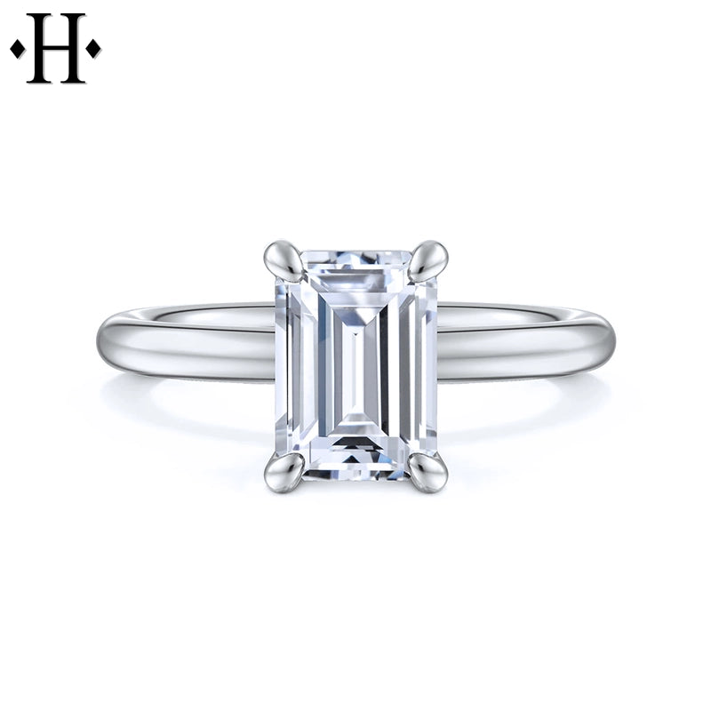 1.00ctr-2.00ctr Emerald Cut Lab Grown Diamond Ring Tailor Made