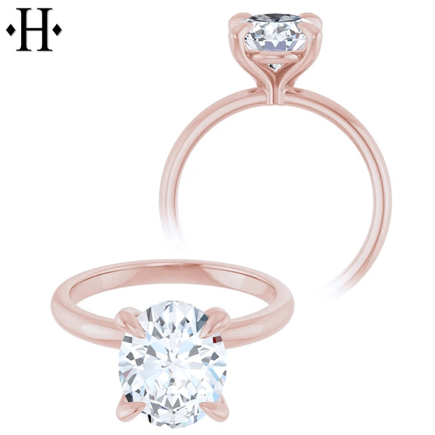 1.00ctr-2.00ctr Oval Cut Moissanite Customizable Ring