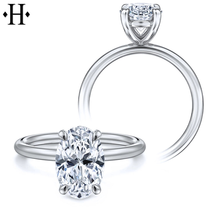 1.00ctr-2.00ctr Oval Cut Lab Grown Diamond Ring