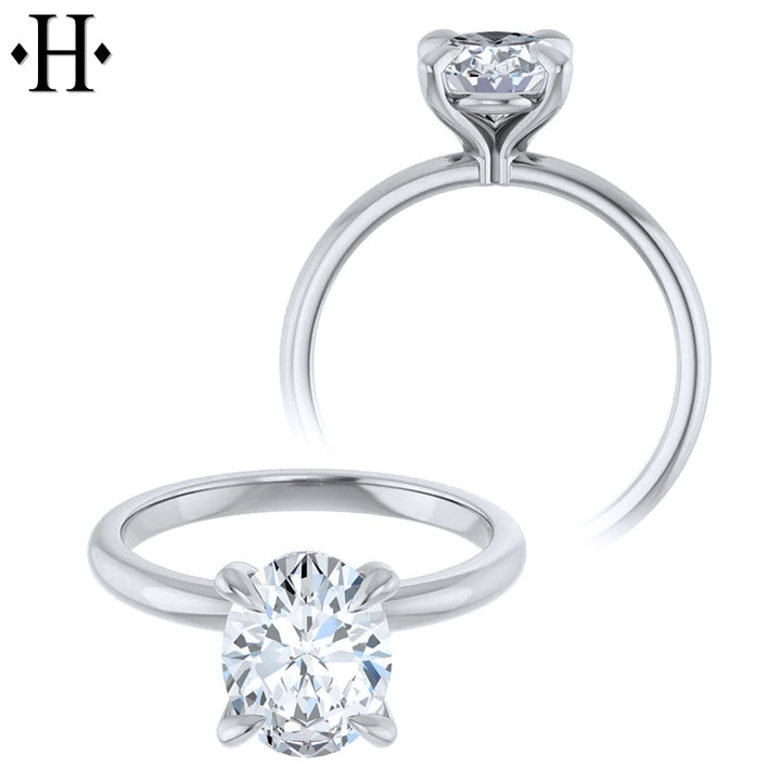 1.00ctr-2.00ctr Oval Cut Moissanite Customizable Ring