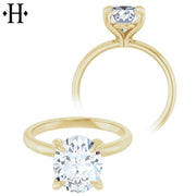 1.00ctr-3.00ctr Oval Cut Moissanite Ring