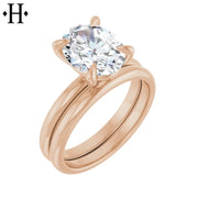 0.75ctr-3.00ctr Oval Cut Lab Grown Diamond Ring