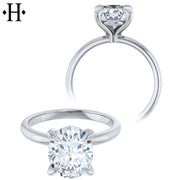 0.75ctr-2.00ctr Oval Cut Lab Grown Diamond Ring