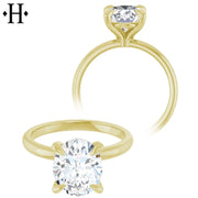 0.75ctr-3.00ctr Oval Cut Lab Grown Diamond Ring