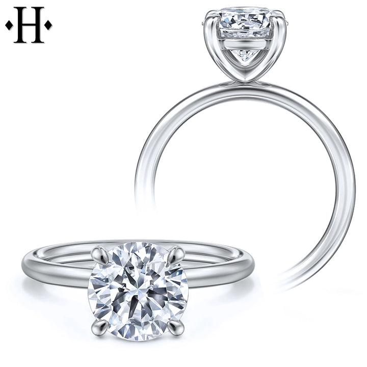 1.00ctr-2.00ctr Round Cut Lab Grown Diamond Ring