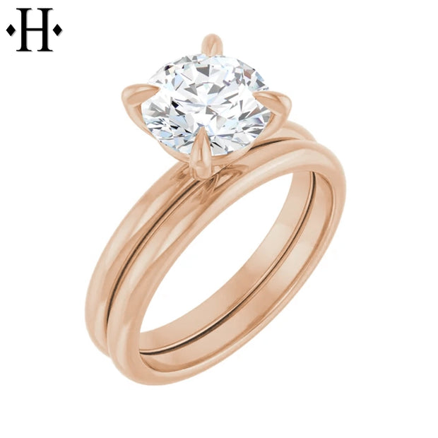 0.75ctr-2.00ctr Round Cut Lab Grown Diamond Ring