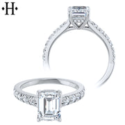 1.50ctr-3.00ctr Emerald Cut Lab Grown Diamond Ring