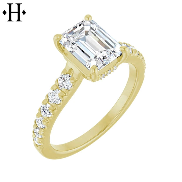 1.50ctr-3.00ctr Emerald Cut Diamond Customizable Ring