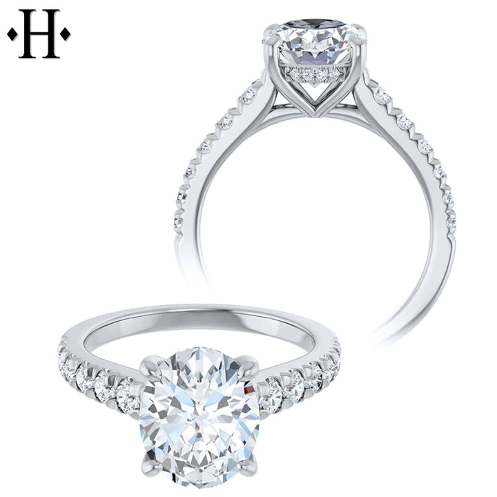 1.50ctr-3.00ctr Oval Cut Lab Grown Diamond Ring