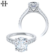 2.00cts Oval Cut Lab Grown Diamond Ring