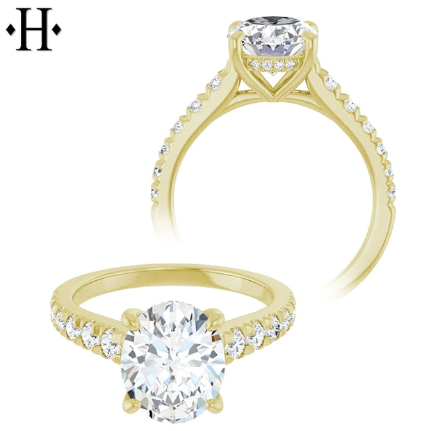 1.50ctr-3.00ctr Oval Cut Diamond Customizable Ring