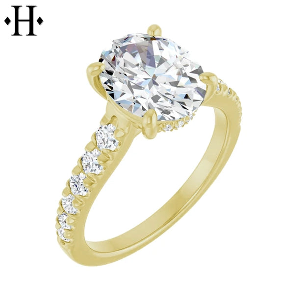 1.50ctr-3.00ctr Oval Cut Diamond Customizable Ring