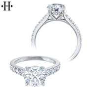 1.50ctr-3.00ctr Round Cut Diamond Customizable Ring