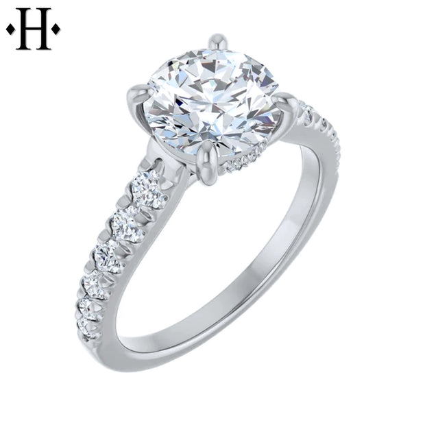 1.50ctr-3.00ctr Round Cut Diamond Customizable Ring