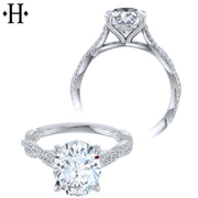 1.00ctr-3.00ctr Oval Cut Lab Grown Diamond Ring