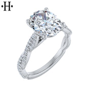 1.00ctr-3.00ctr Oval Cut Lab Grown Diamond Ring