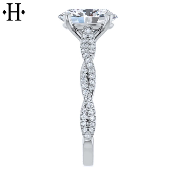 1.00ctr-3.00ctr Oval Cut Lab Grown Diamond Ring