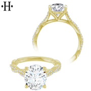 1.00ctr-3.00ctr Oval Cut Lab Grown Diamond Ring