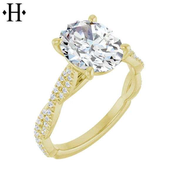 1.00ctr-3.00ctr Oval Cut Lab Grown Diamond Ring