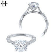 1.00ctr-3.00ctr Round Cut Lab Grown Diamond Ring